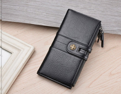 Men’s Wallet Pu Long Wallet Retro Hand Phone Bag Buckle - For Wallets with Style Bring Your Cash and Phone