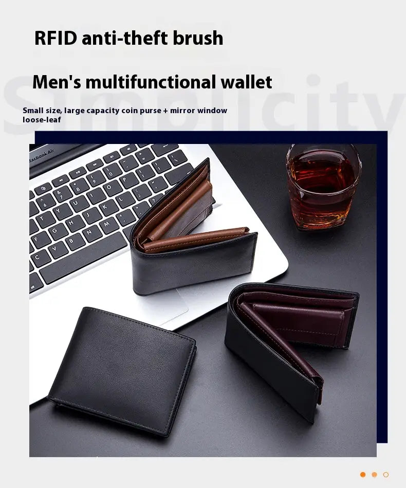 Portefeuille de violon en cuir authentique pour le support de carte de blocage RFID Slim RFID Cow Slim