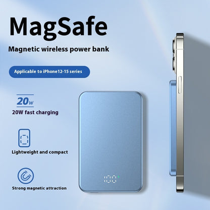 Цифров дисплей алуминиева сплав лека Magsafe магнитна безжична Power Bank 