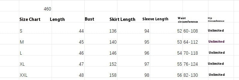 Long Sleeve Skirt for Women in Red Green Sizes S to XXL