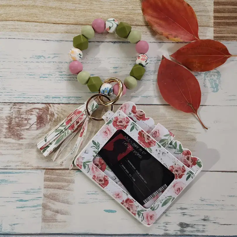 Unisex Leather Card Holder for Fashion Beaded Bracelet and Accessories