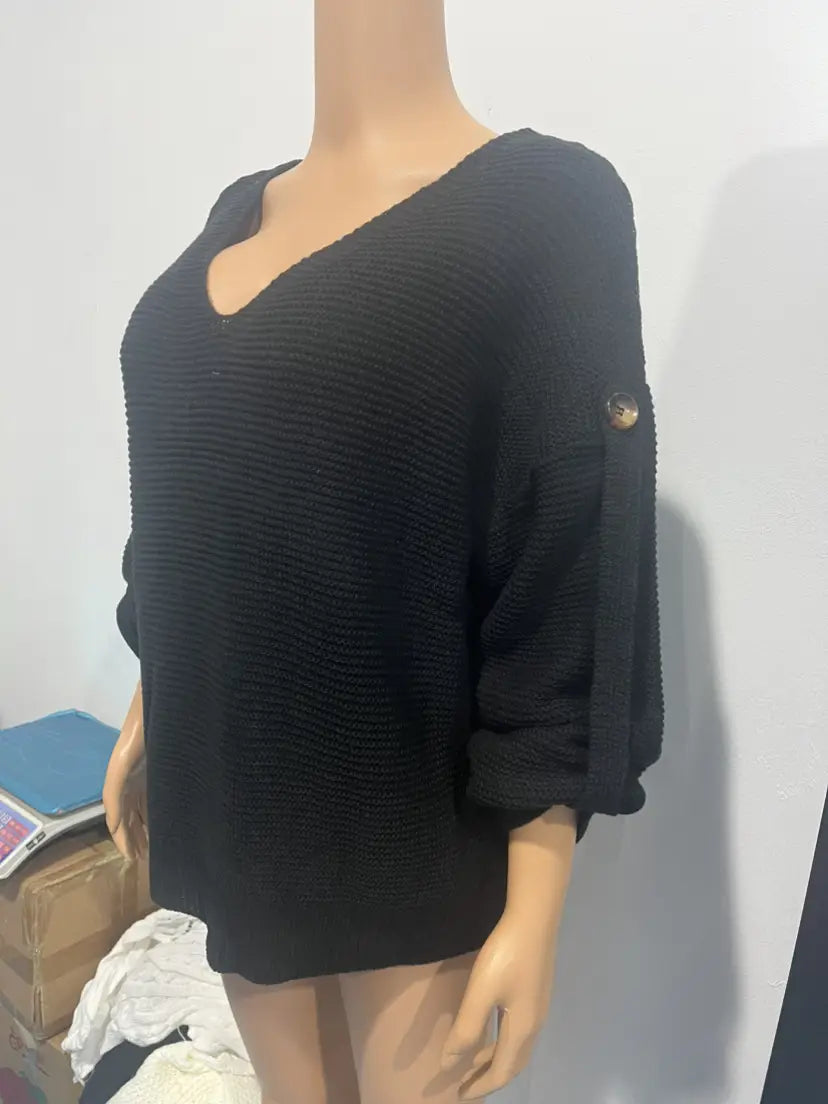 Hädas akrüül pulloveri kampsun lahtise kellukese varruka Crewneck Women’s Top