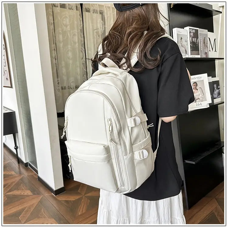 Solid Color School Rucksack Polyester Nylon Urban Umhängetasche für Männer und Frauen