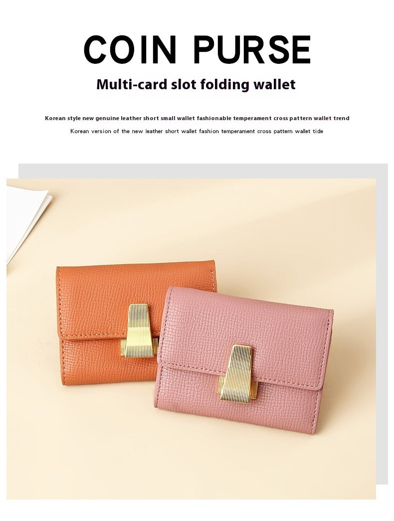 Women’s High Sense Niche 70 Off Short Style Multiple Card Slots Multi-functional Leather Wallet - Stylish Wallet