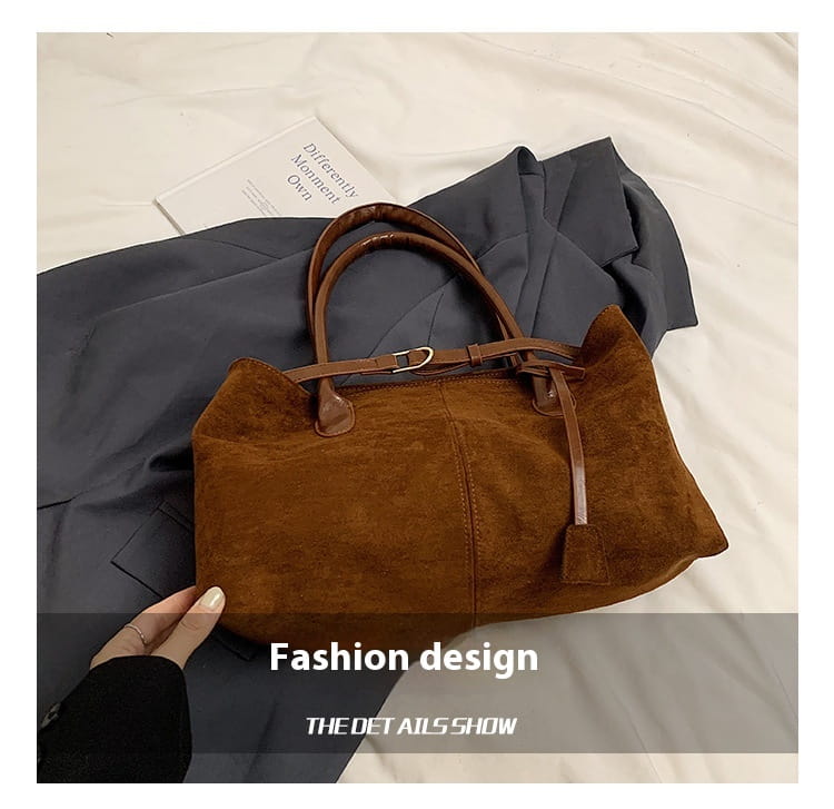 Brun svart pu läder tygväska urban casual axel handväska för kvinnor