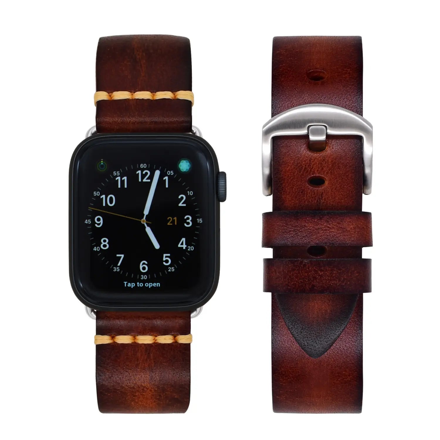 Leather Handmade Leather Strap Vintage Strap 20mm Needle Buckle Men’s Style