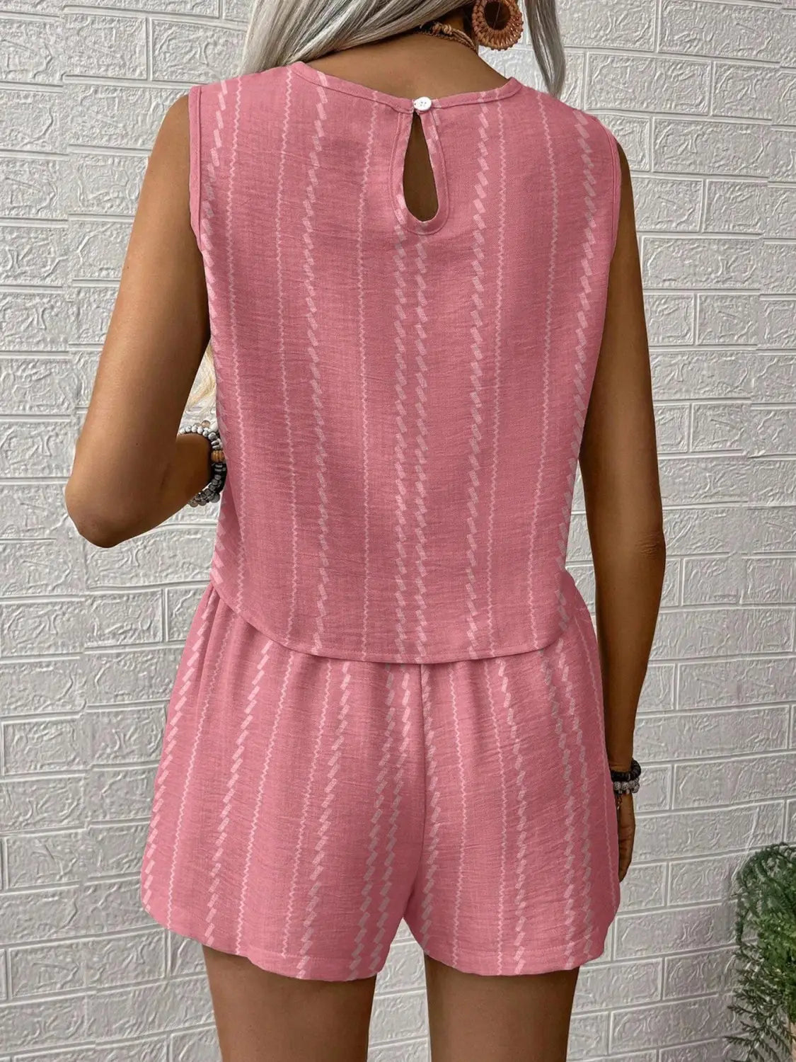 Naistele mõeldud sinine roheline roosa pleed polüester varrukateta püksid