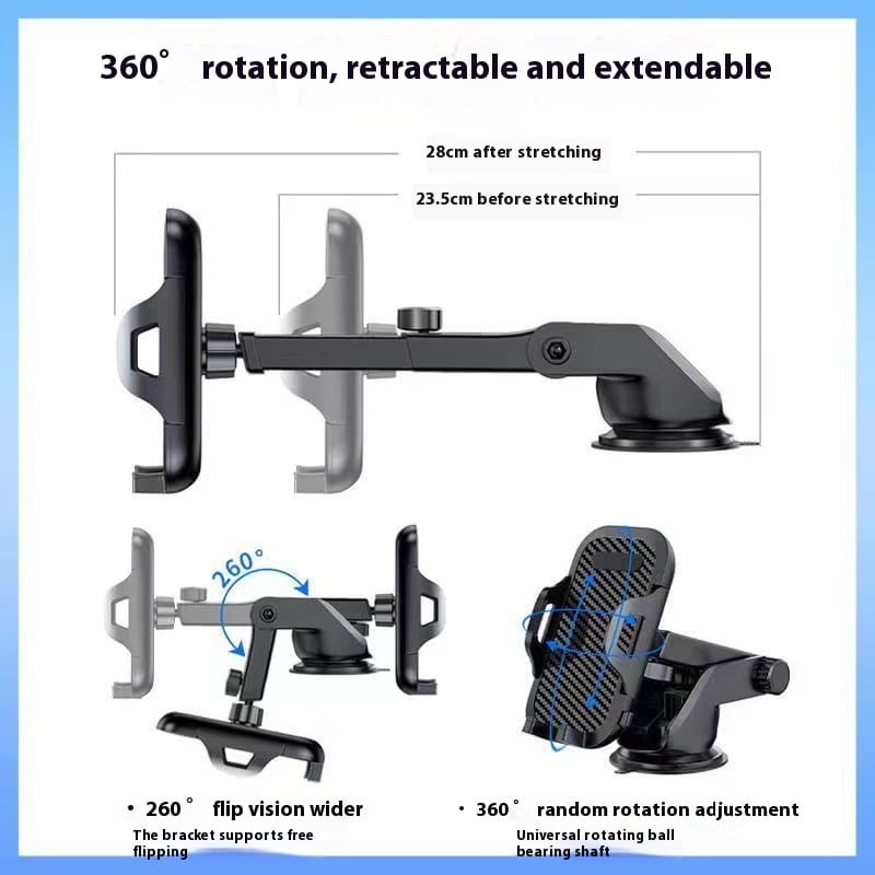 Three-in-One Car Phone Holder with Adhesive Pad in Gold Silver Black