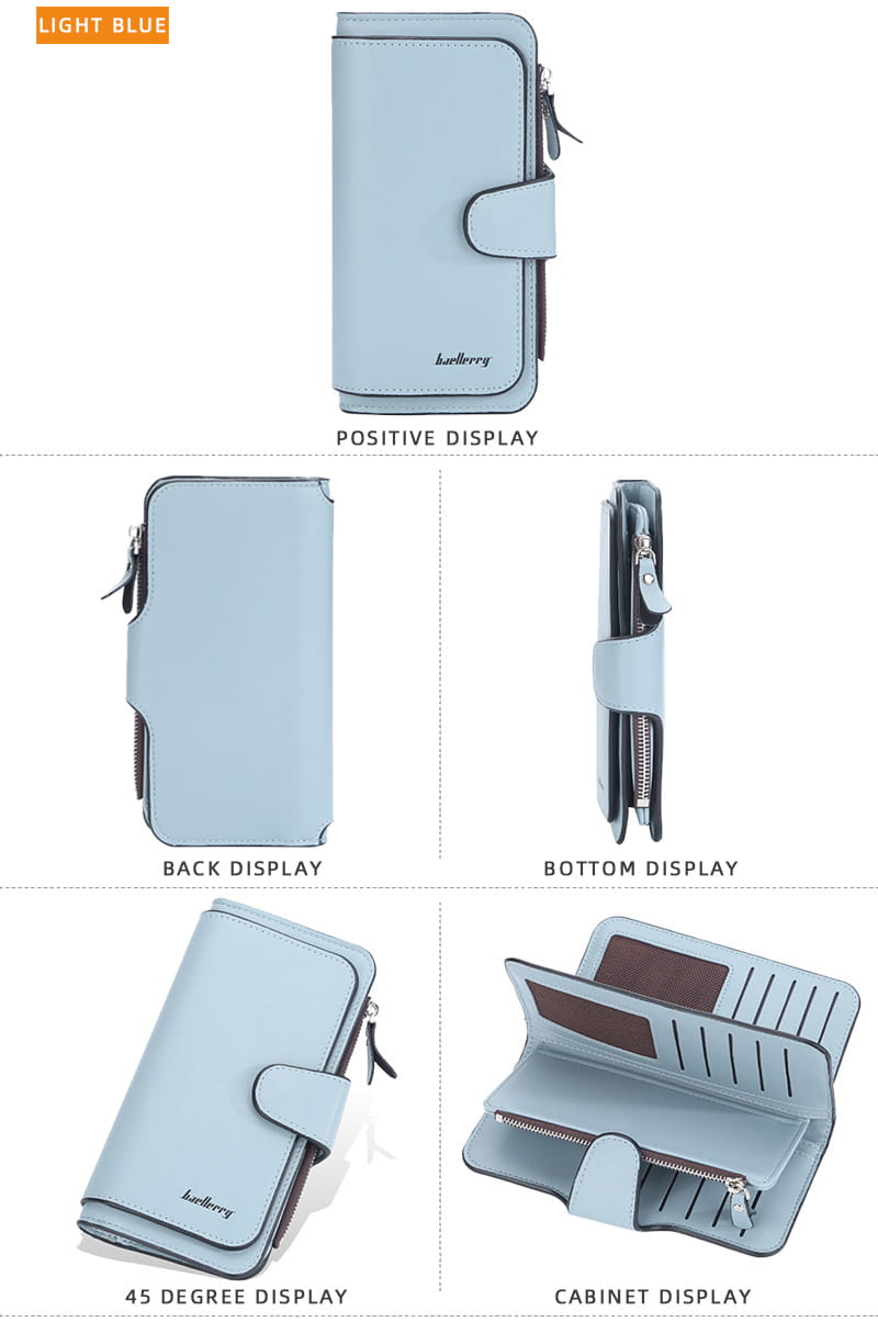 Portfel skórzany z litego koloru z poliestrową podszewką na codzienne