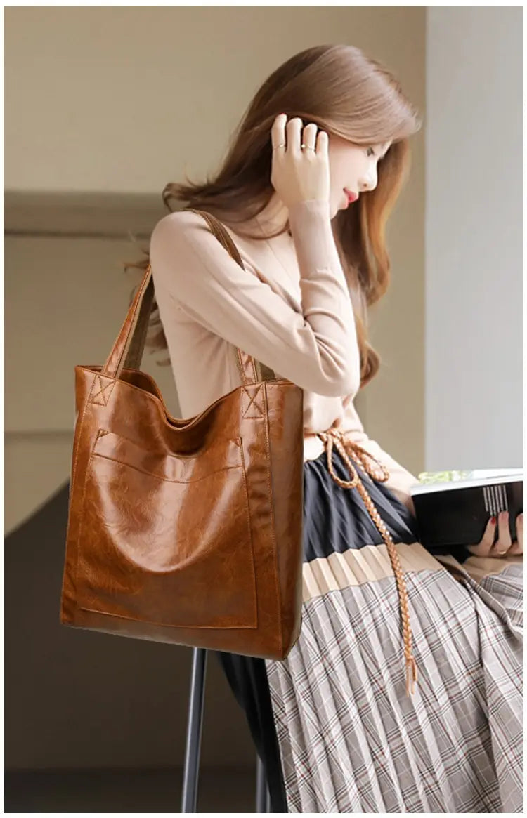 Bruine polyester koffer Organizer tas met ritszak en PU lederen trim