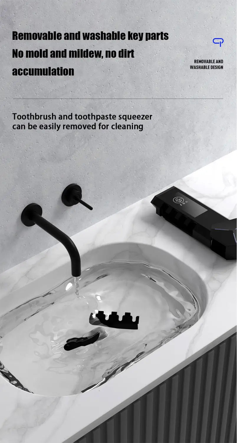 Dual Mode Wall Mounted UVC Ultraviolet Toothbrush Sterilizer System