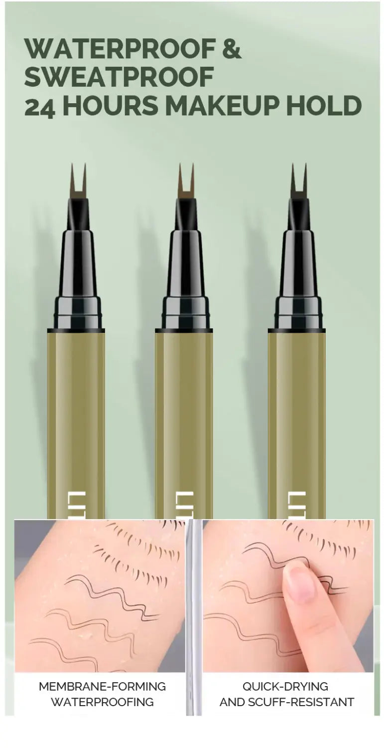 Eyebrow Pencil and Powder Set with Liquid Eyeliner for All Skin Types