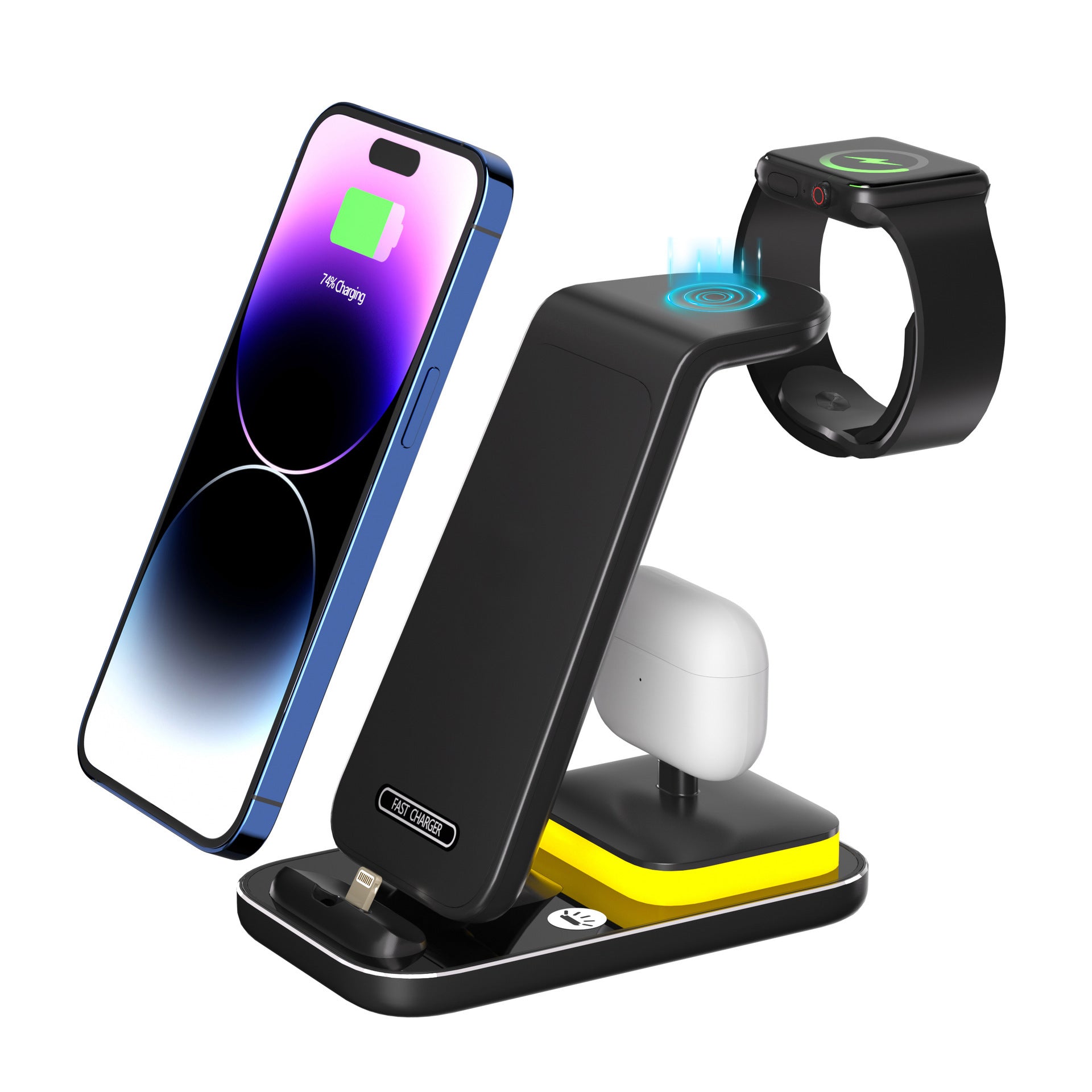 15W Fast Charge Vertical Wireless Charger Mobile Phone Watch Headset - Charge Like a Boss with Our Wireless Charger