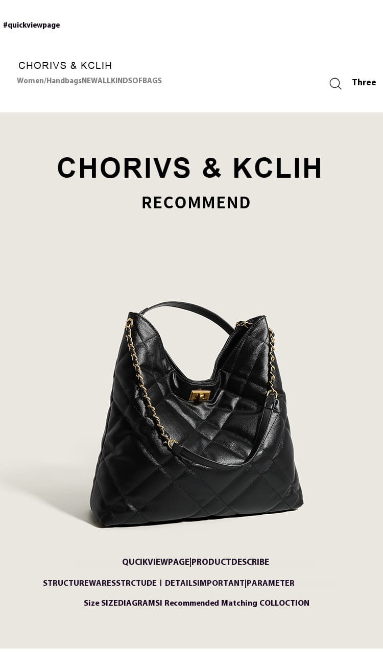 Classic Style Rhombus Urban Shoulder Bag with Large Capacity Genuine Leather Chain