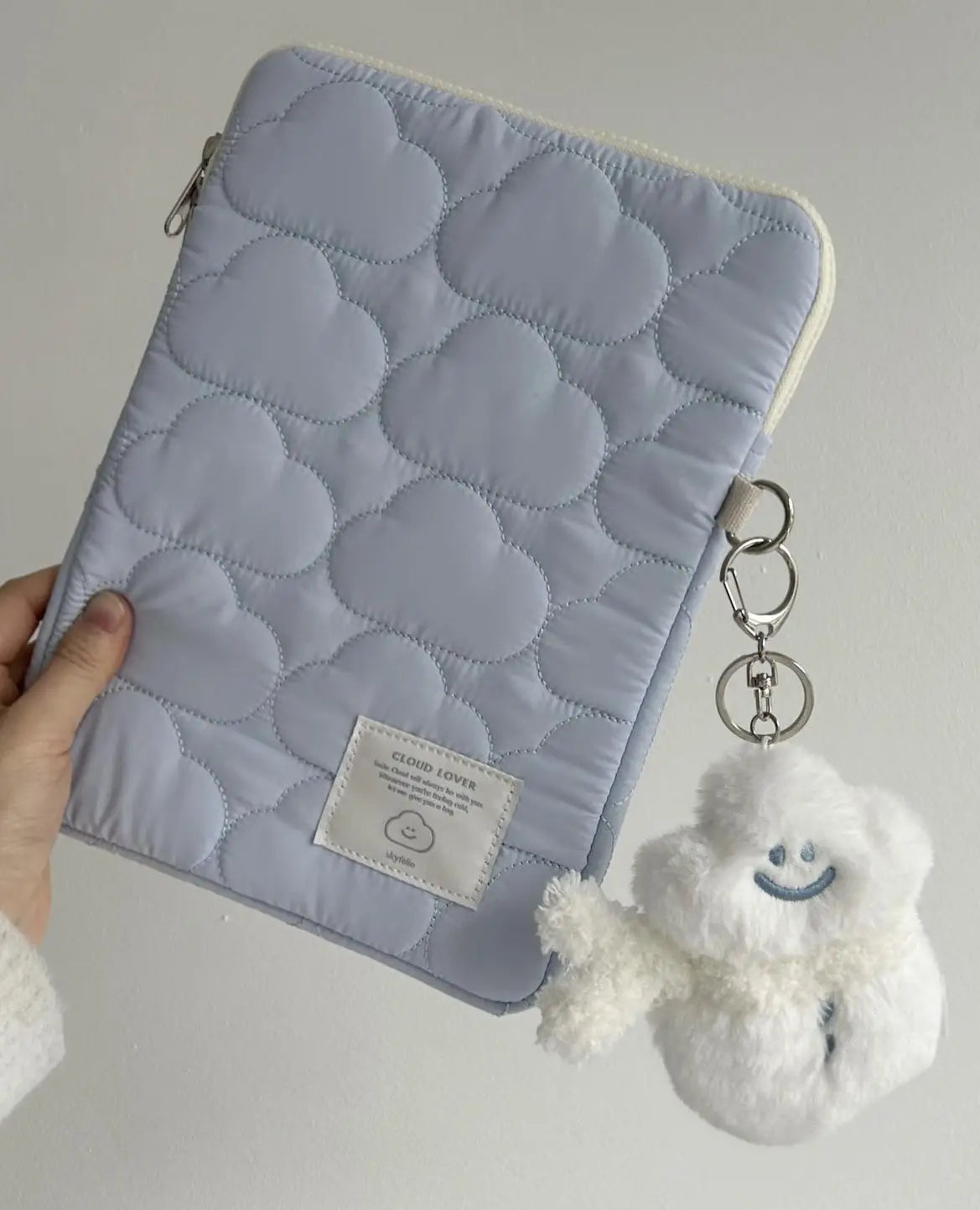 Mânecă de laptop alb și albastru pentru femei pentru calculatoare de 11 până la 15,6 inci