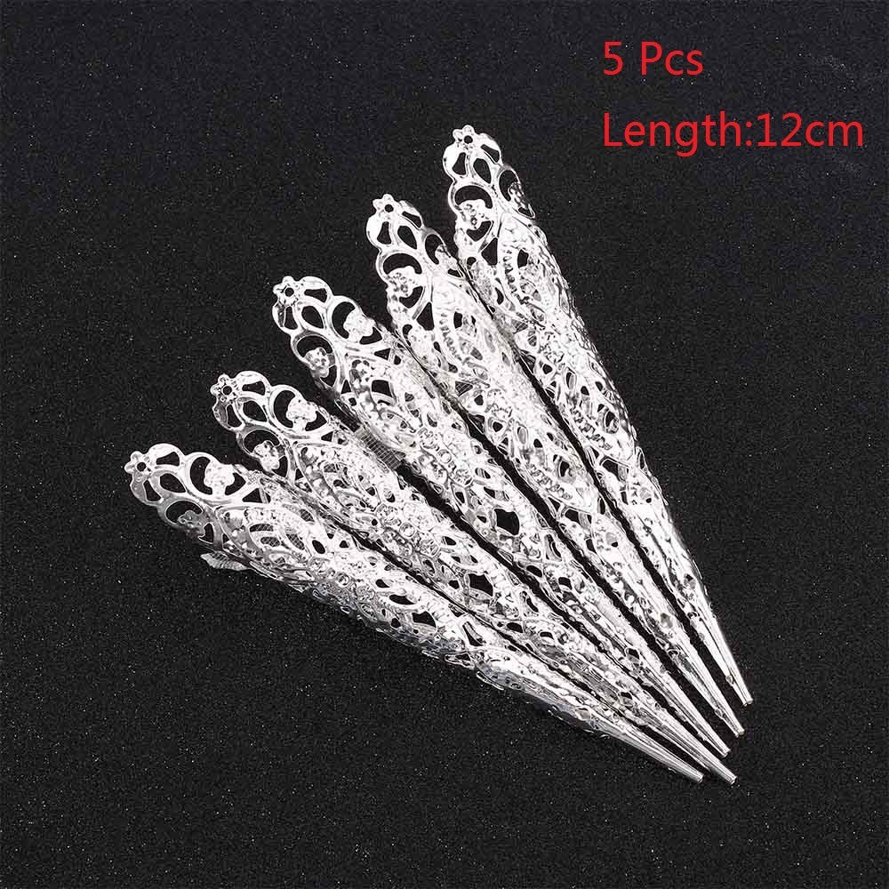 Dance Props Golden Nail Rings Set for Indian Girl Nails and Retro Style - Teleplus dance props golden indian girl nails