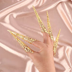 Dance Props Golden Nail Rings Set for Indian Girl Nails and Retro Style - Teleplus dance props golden indian girl nails