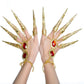 Dance Props Golden Nail Rings Set for Indian Girl Nails and Retro Style - Teleplus dance props golden indian girl nails