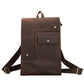 Dark Brown Genuine Leather Tote Bag with Double Strap and 3D Pockets - Teleplus genuine leather
