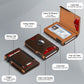Dark Brown Microfiber Card Holder with Contrast Stitching and Anti-Theft Features - Teleplus dark brown microfiber card