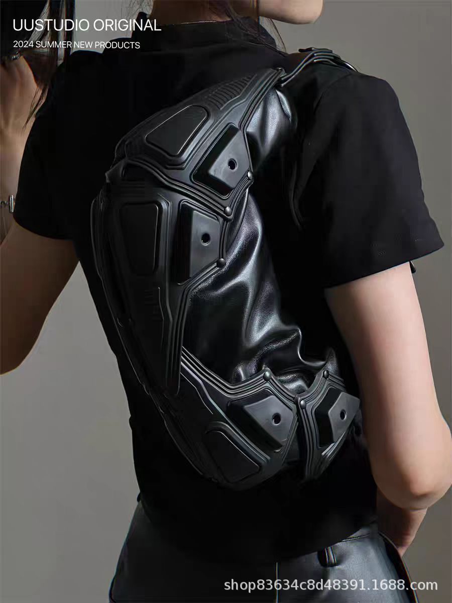 Dark Functional Underarm Crescent Bag with Three-Dimensional Pocket for Daily - dark functional underarm crescent