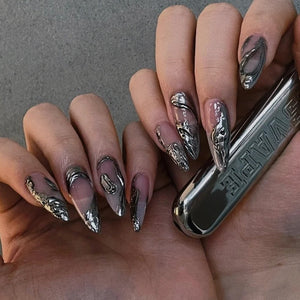Dark Goth Wind Metal Wear Nail Jewelry with Irregular Pointed Design - Teleplus for Fans dark goth wind irregular metal