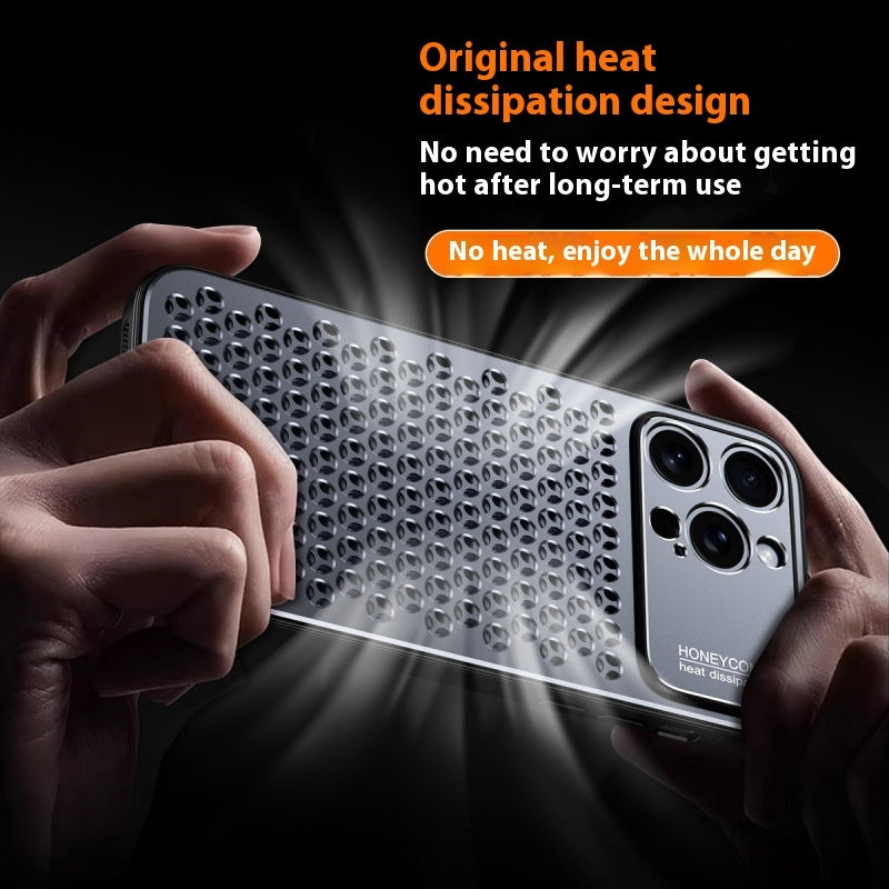 Dark Gray Honeycomb Heat Dissipation Phone Case for Anti-Fall and Wear - Teleplus applicable honeycomb heat dissipation