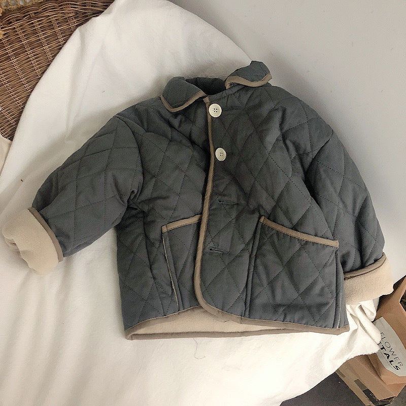 Dark Gray Khaki Cotton Coat Lapel Warm Liner for Coats - Teleplus coat lapel warm