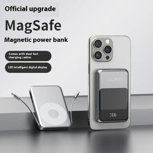Dark Gray Magnetic Power Bank with Polymer Battery and Fast Charging - Teleplus magnetic power bank fast charging