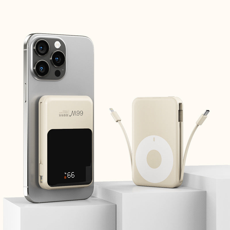 Dark Gray Magnetic Power Bank with Polymer Battery and Fast Charging - Teleplus magnetic power bank fast charging