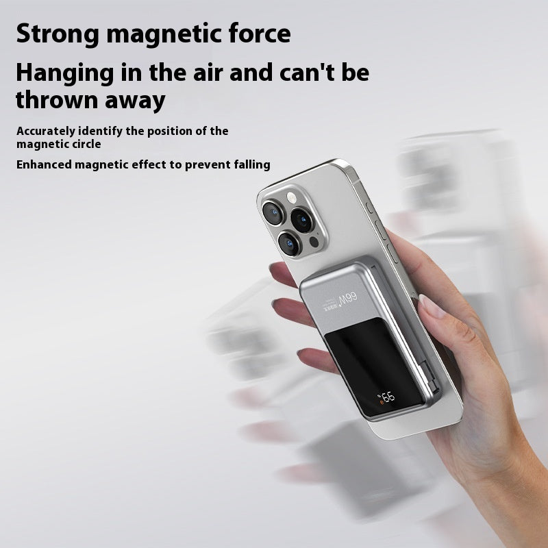 Dark Gray Magnetic Power Bank with Polymer Battery and Fast Charging - Teleplus magnetic power bank fast charging