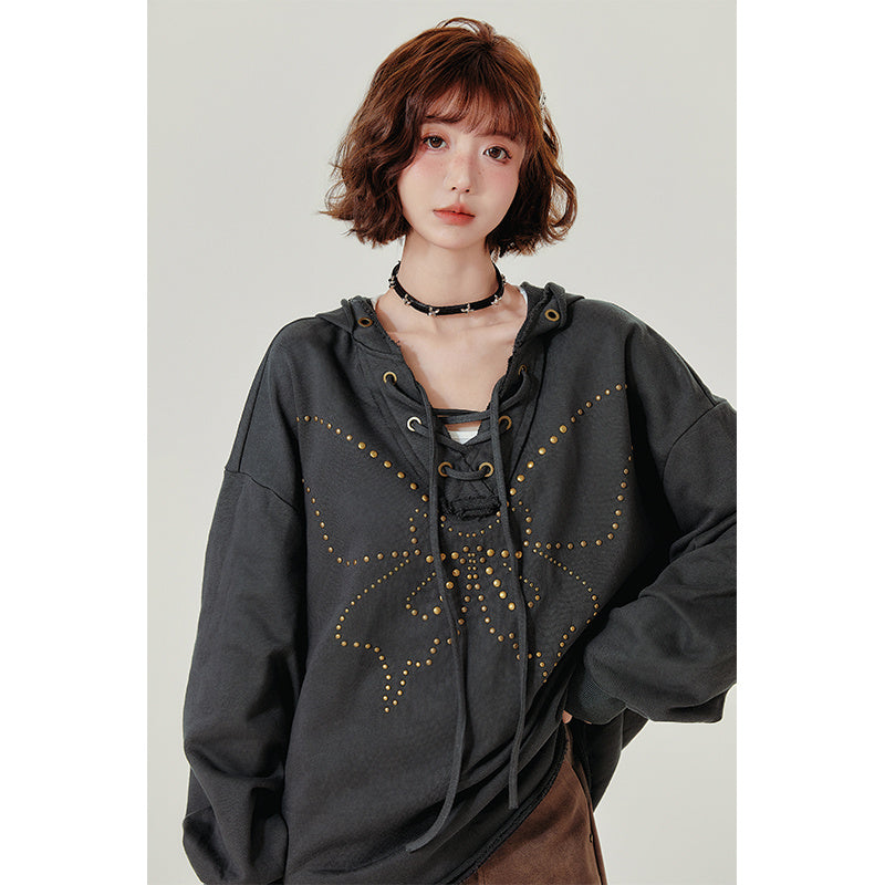 Dark Gray Oversized Cotton Hoodie Long Sleeve Sweatshirt for Women and Men - Unisex Teleplus