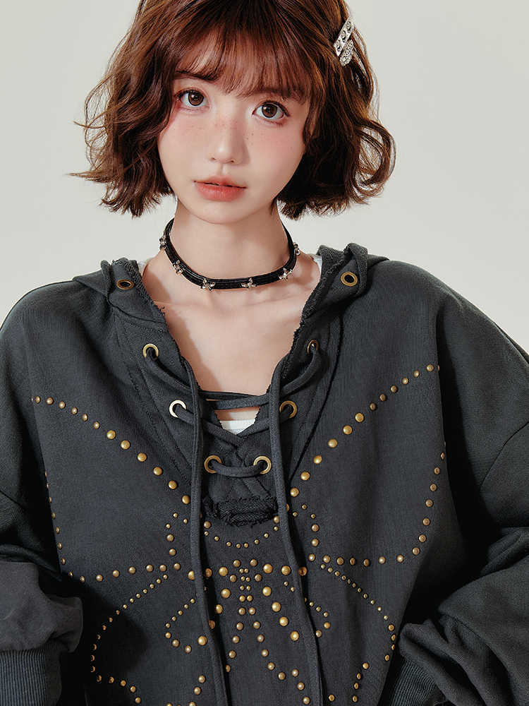 Dark Gray Oversized Cotton Hoodie Long Sleeve Sweatshirt for Women and Men - Unisex Teleplus