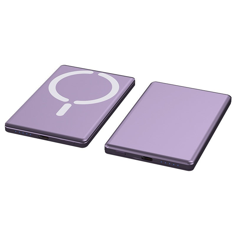 Dark Gray Violet Shell Alloy Magnetic Mini Power Bank Portable Charger - Teleplus magnetic power bank mini portable