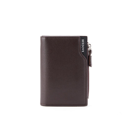 Men’s Short Wallet Multifunctional Zipper Bag - Wallet So Short It Could Be a Stand-Up Comic