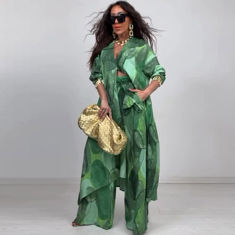 Virágok és növények szövet poliészter nadrág hosszú ujjú, több méretben