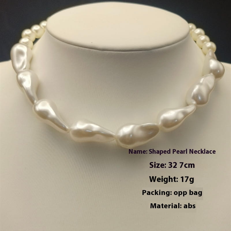 European And American Popular Necklace Creative Strange Shape Stringed Pearls