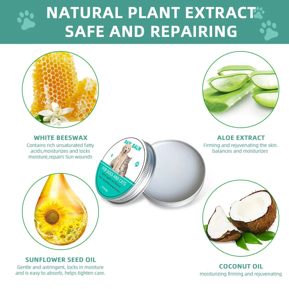 Crema para el cuidado de la garra de mascotas para perros y gatos con bálsamo de pata hidratante 60g