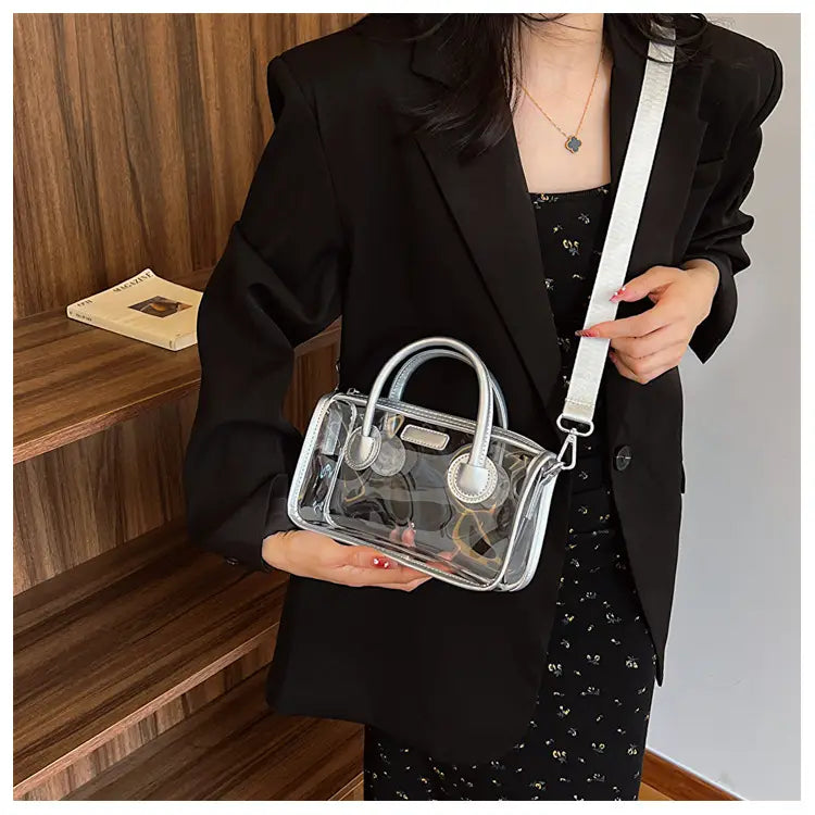 Liten plastreisekoffer Skulderveske for kvinner barn håndbagasje 23cm