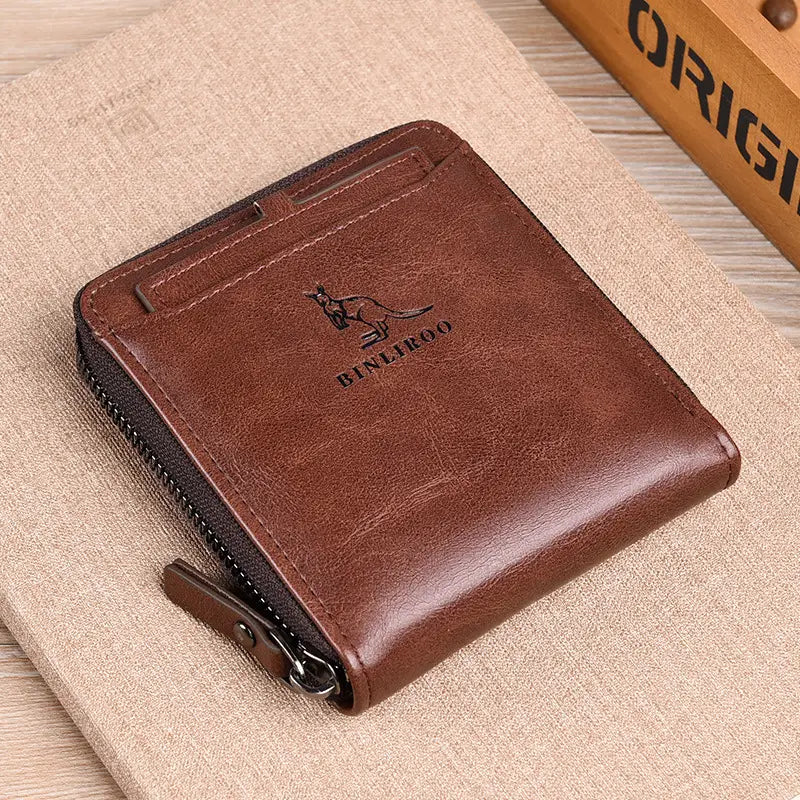 Simple Anti-theft Wallet in Khaki Black or Brown for the United States