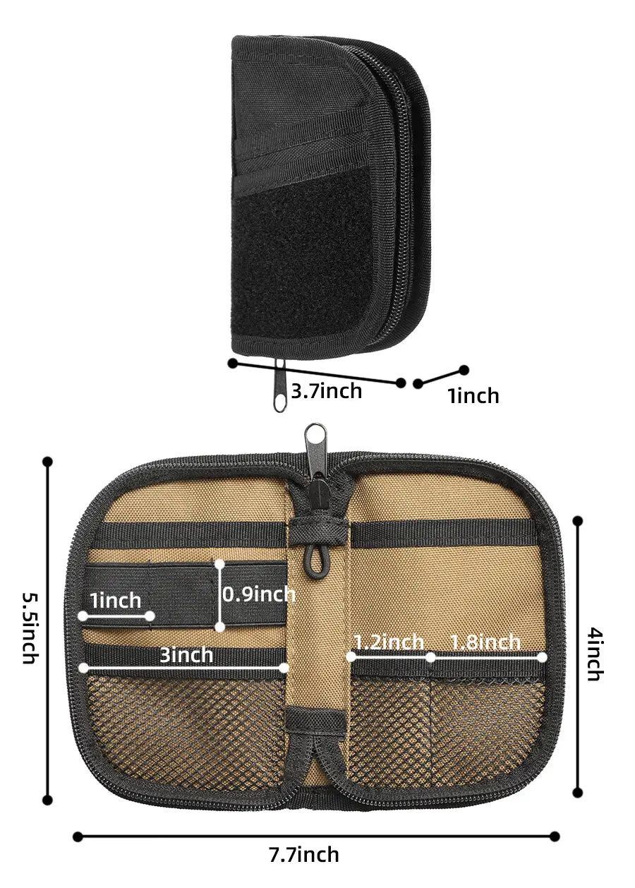Black Nylon EDC Tool Storage Wallet for Outdoor and Everyday