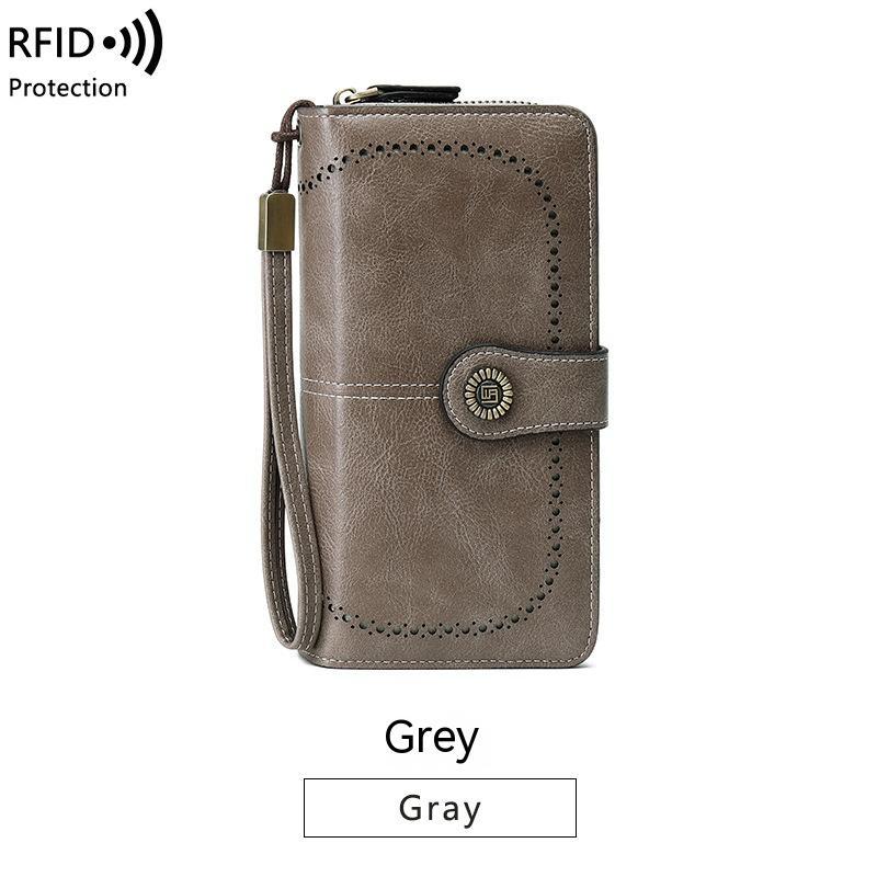 RFID Anti-magnetic Wallet Long Zipper Women’s Large-capacity Handbag - Magically Secure Wallet for the Stylish Thief