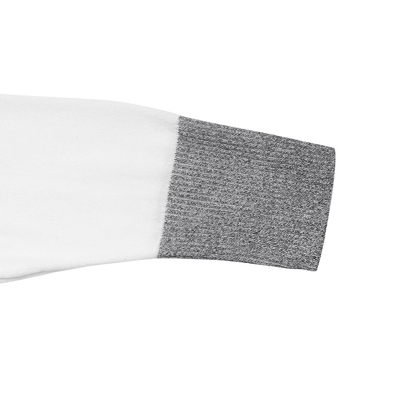 Contrast Color Pullover Persian Stretch Wool Gray Knit Sweater S M L