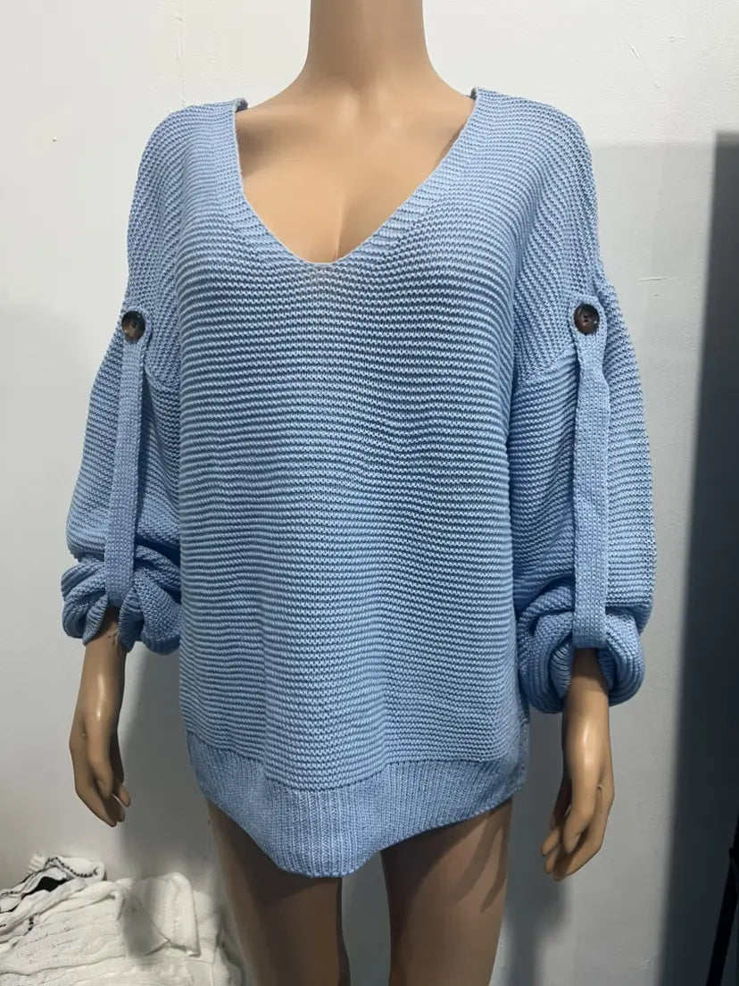 Hädas akrüül pulloveri kampsun lahtise kellukese varruka Crewneck Women’s Top