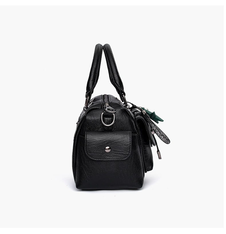 Geanta de umăr din piele PU cu compartimente cu fermoar pentru femei multiple culori