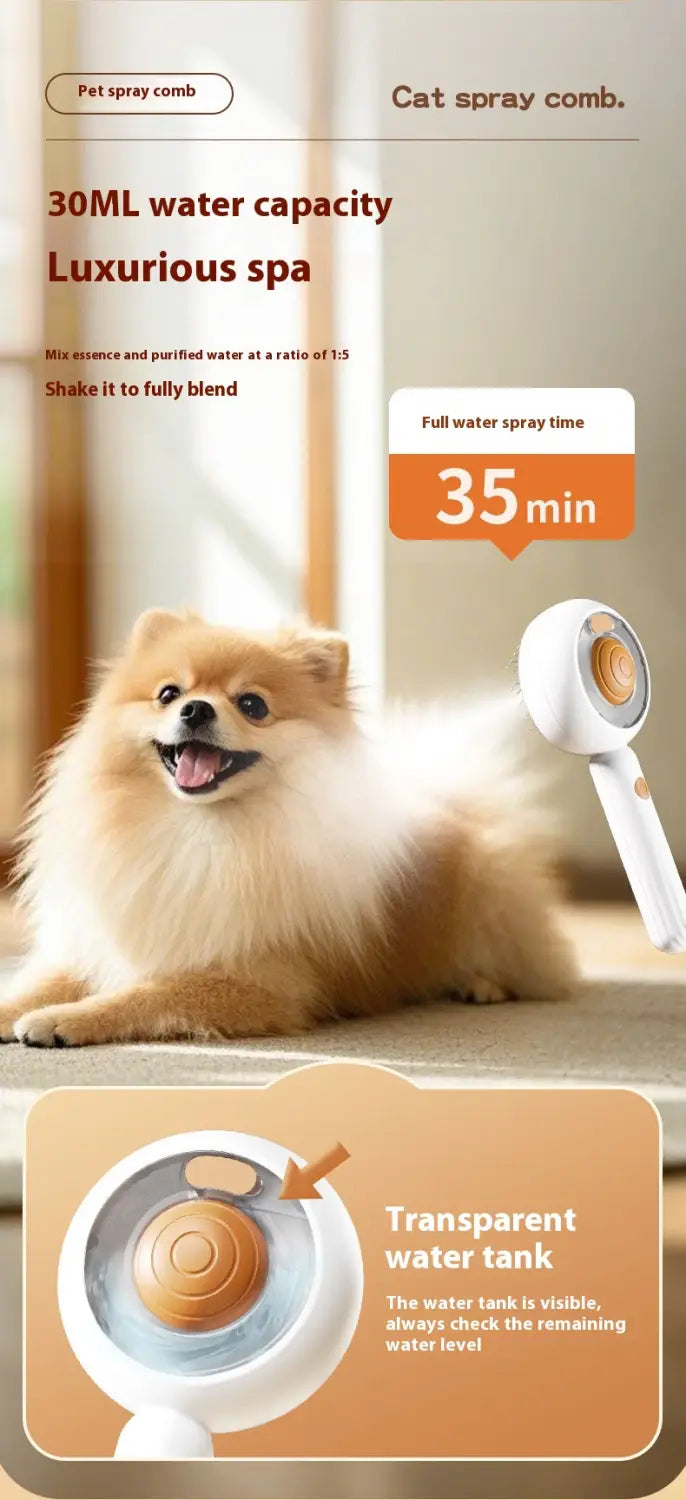 Roestvrijstalen spray -kam voor katten en honden Pet verzorging borstel