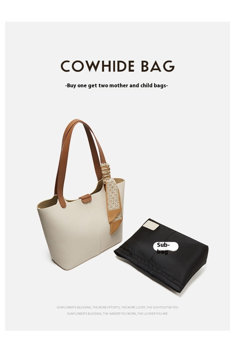 Genuine Leather Fashion Shoulder Bag with Large Capacity Commuter Design