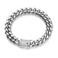 Ddiamante Buckle Stainless Steel Round Grinding Encryption Cuban Link Chain Bracelet - Ddiamante Stainless Steel 12mm