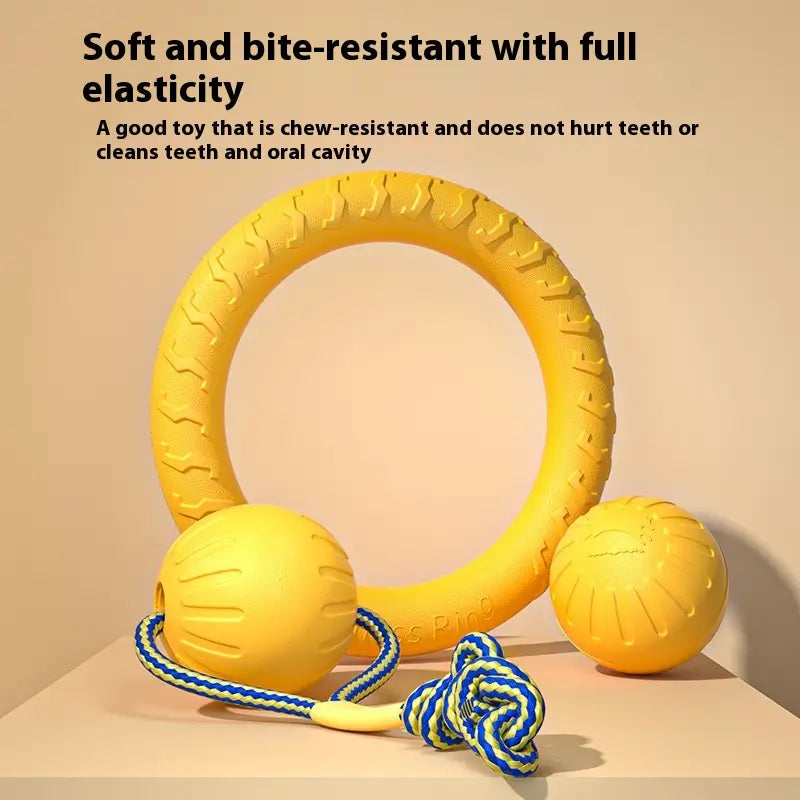 Koiran pureskelu köysirengas Solid Ball Frisbee Interactive Pet -lelusetti