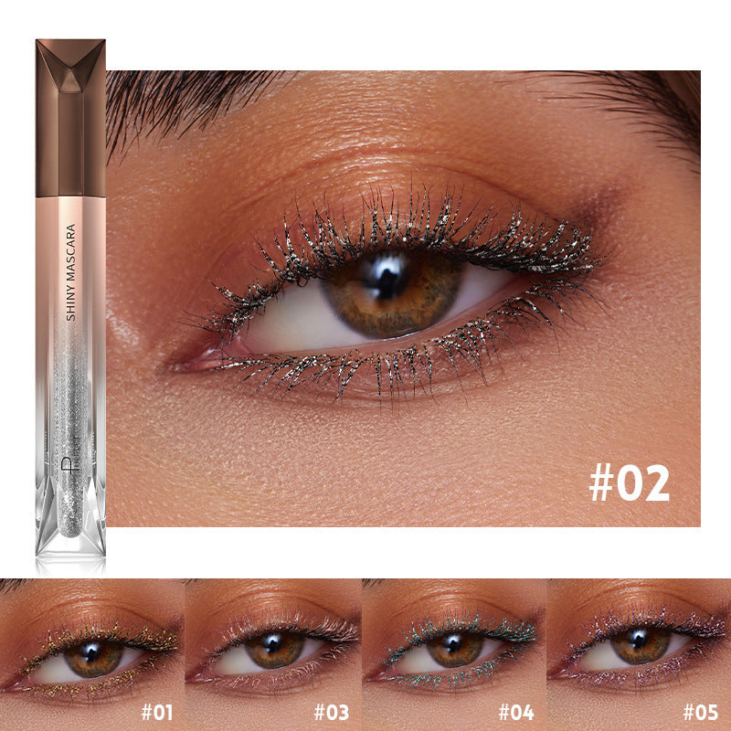 Debris Mascara Pearlescent Glittering Makeup for Long Curly White Pink Black Colors - Teleplus Facial Features debris